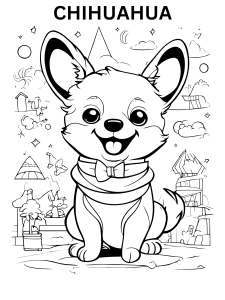 Chihuahua coloring pages for adults