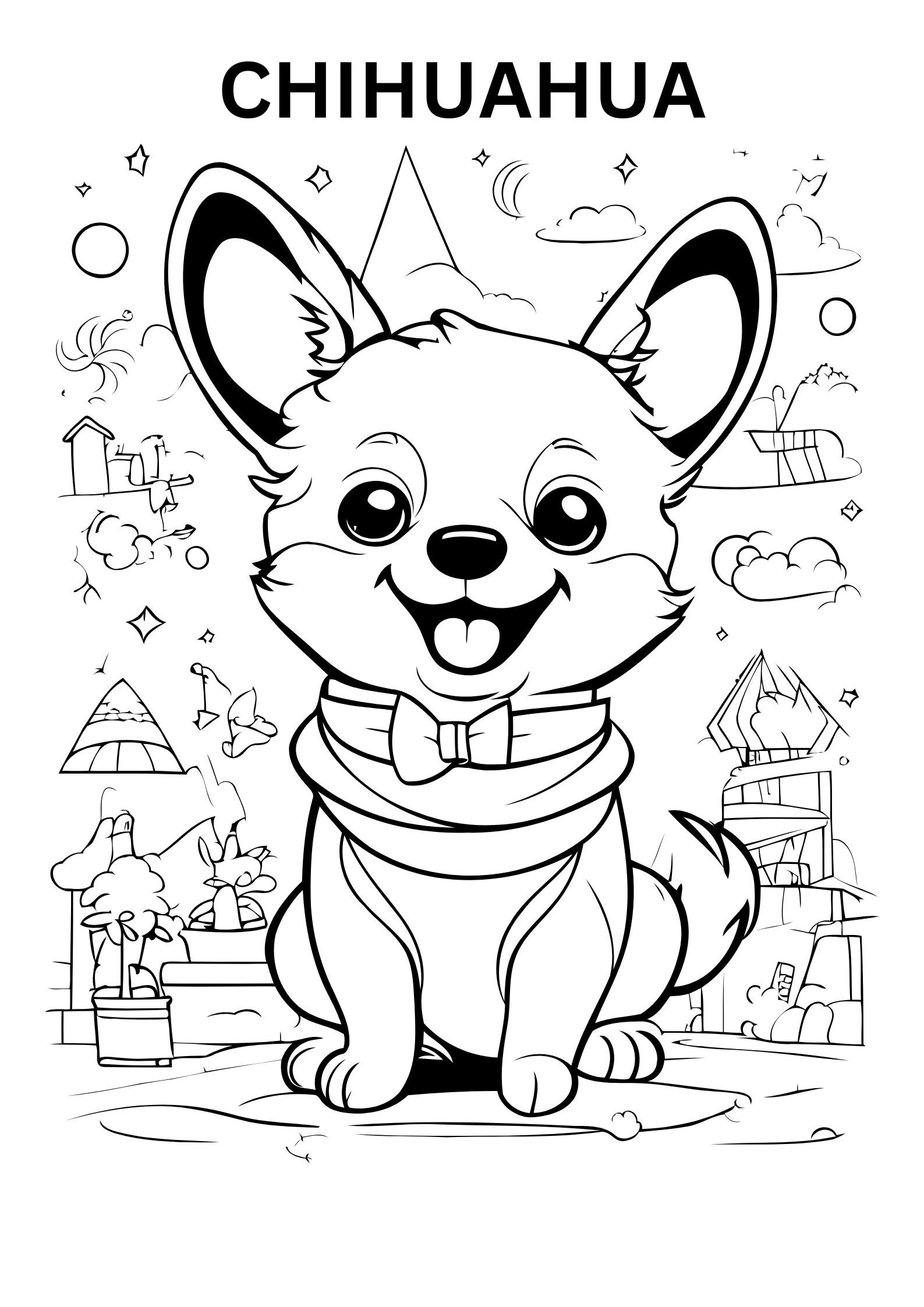 Chihuahua coloring pages for adults