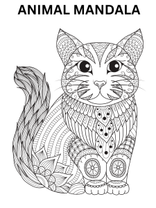 Free animal mandala coloring page