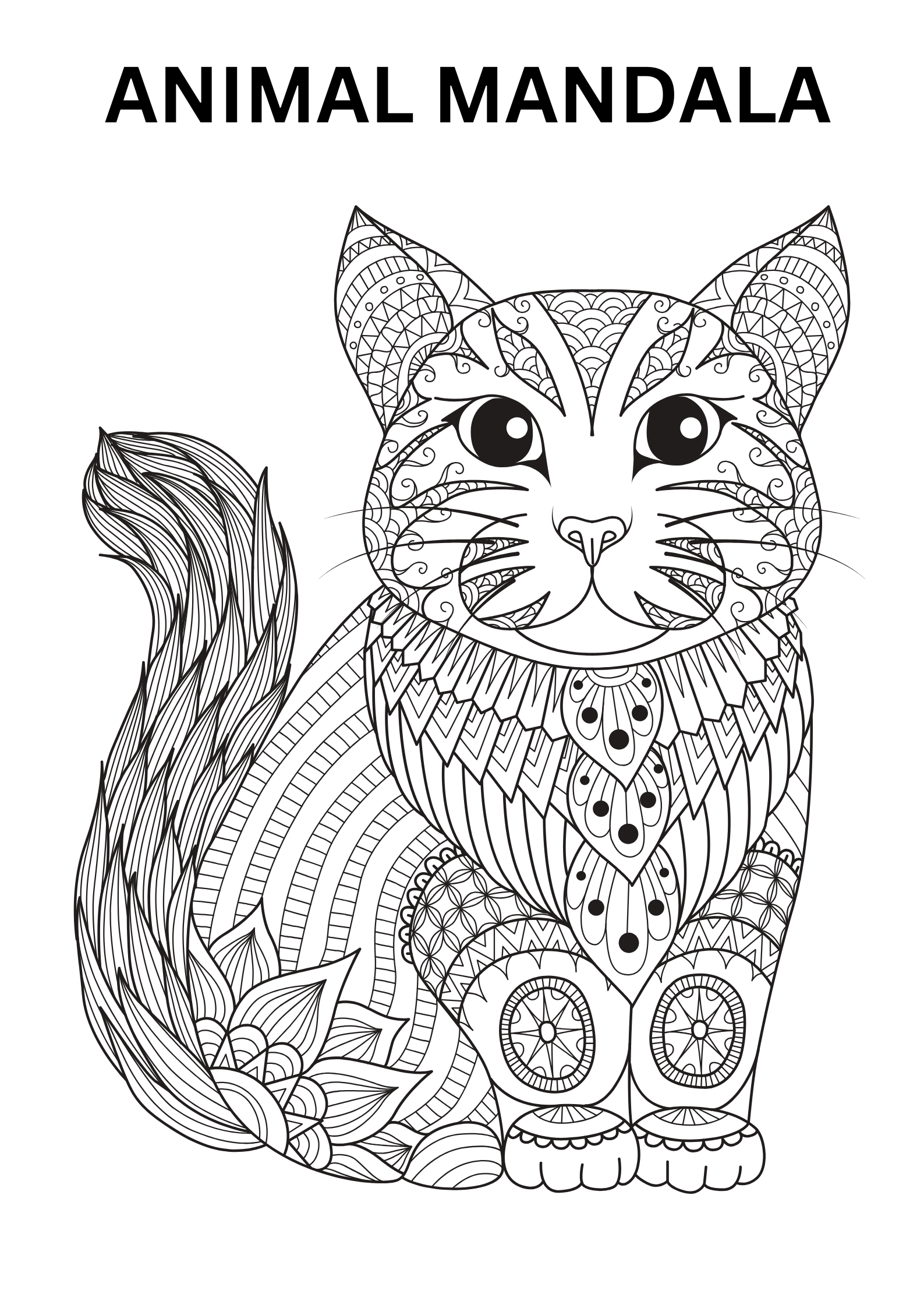 Free animal mandala coloring page