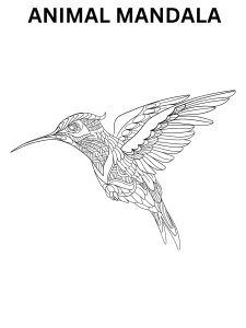 Online animal mandala coloring page