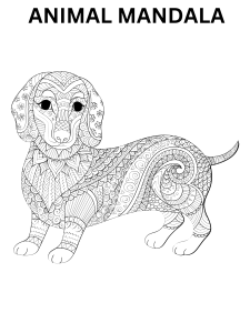 Relaxing animal mandala coloring page