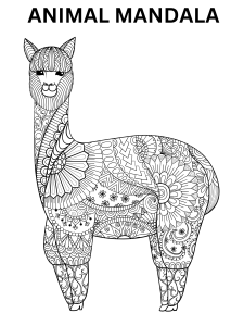 Zen animal mandala coloring page
